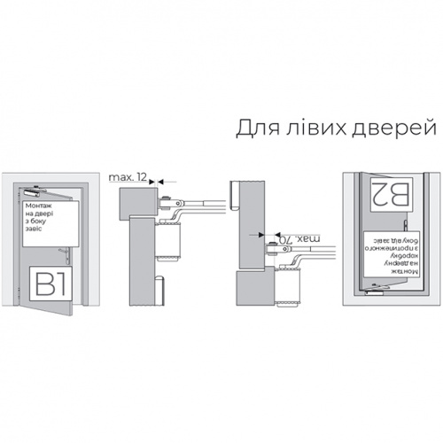 Доводчик со стандартной тягой