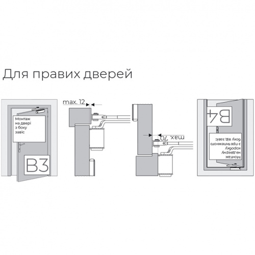Доводчик со стандартной тягой
