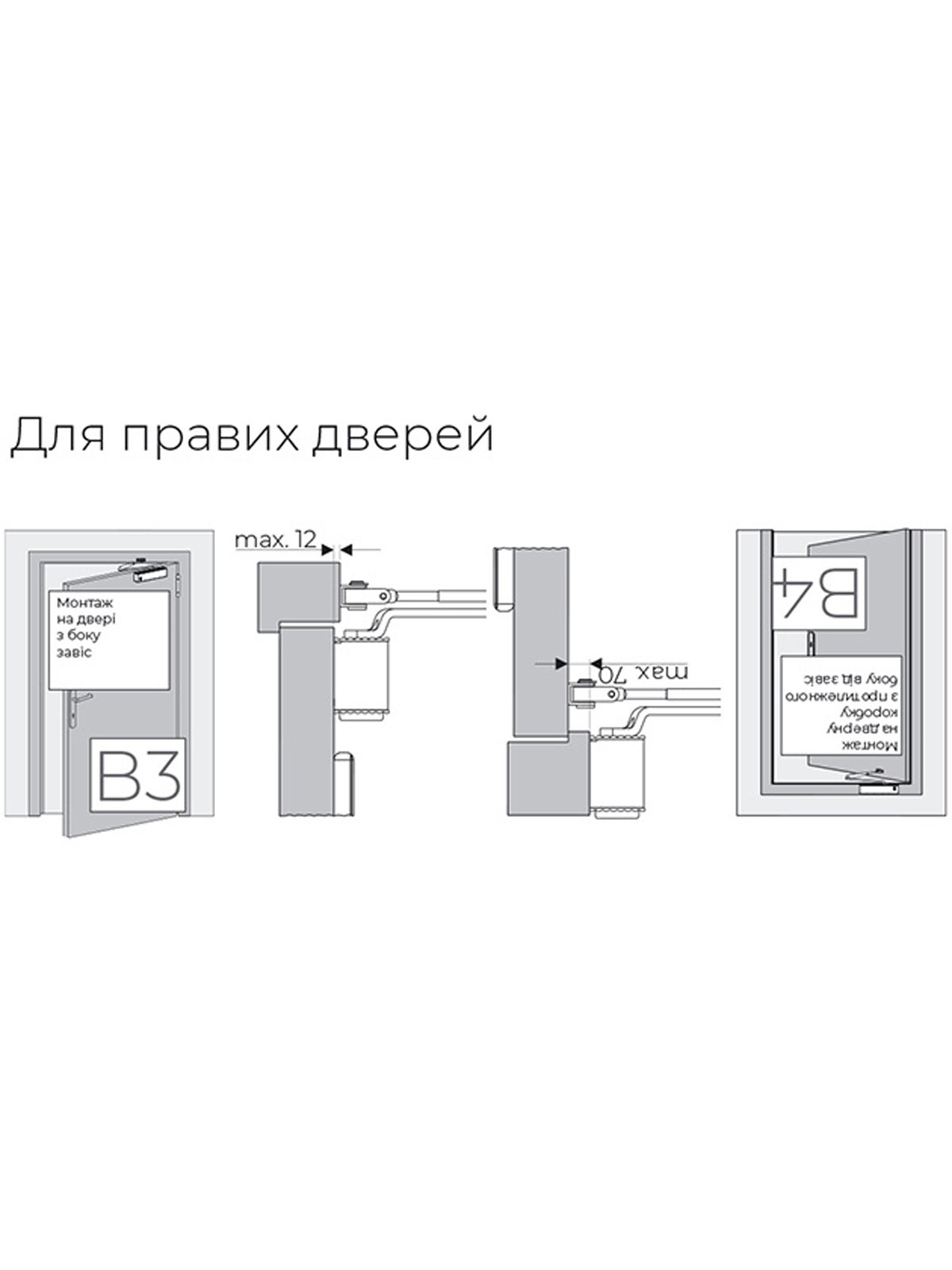 Доводчик со стандартной тягой
