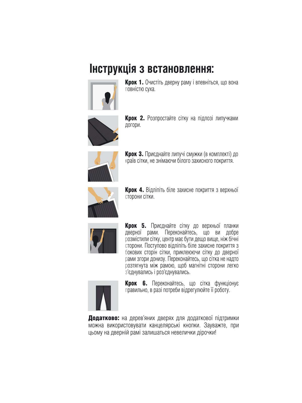 Москітна сітка на магнітах для дверей 100X220 см