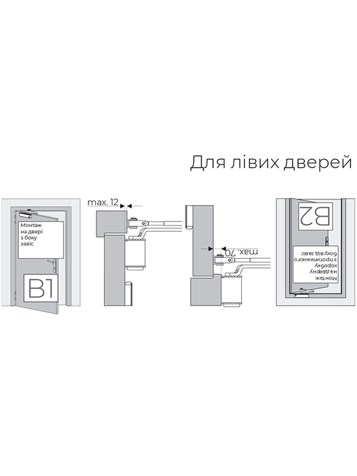 Доводчик со стандартной тягой