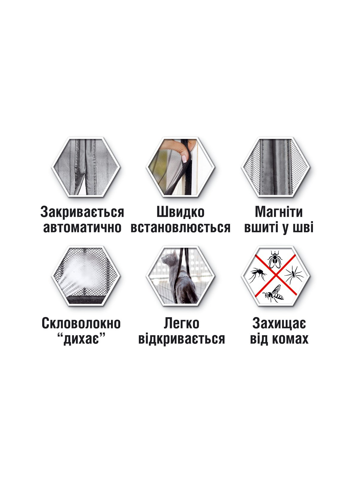 Москітна сітка на магнітах для дверей 82X200 см