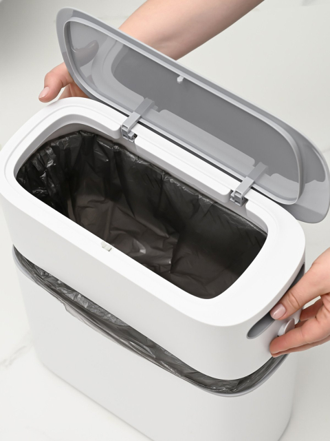 Відро для сміття з кришкою вузьке 12L
