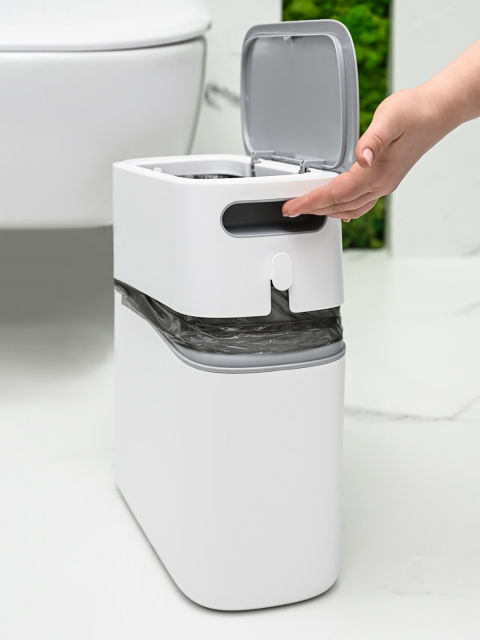 Відро для сміття з кришкою вузьке 12L