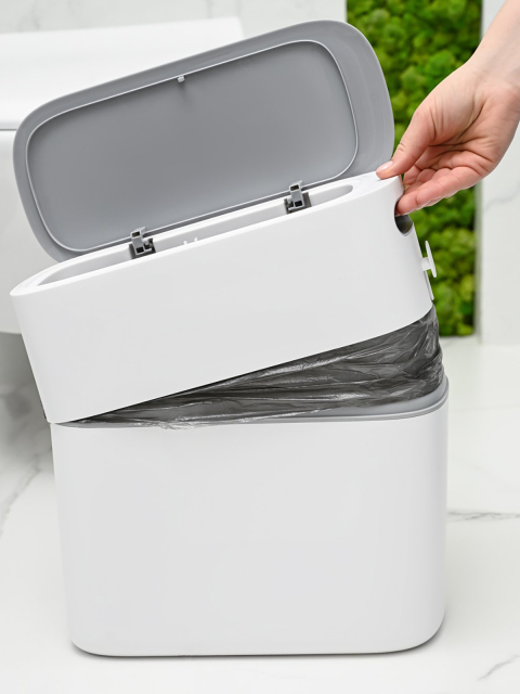 Відро для сміття з кришкою вузьке 12L
