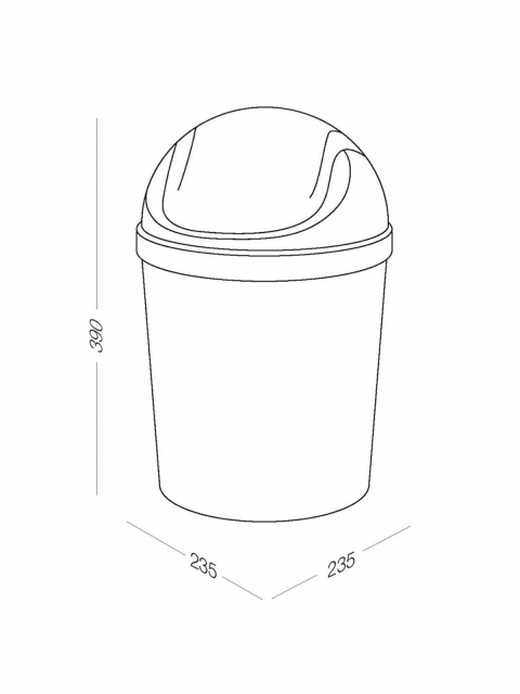 Відро для сміття з кришкою 9L